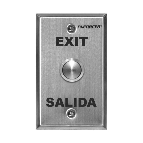 Vandal-resistant, 1" diameter, stainless-steel momentary pushbutton on stainless-steel si
